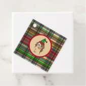 Elfie w/round Plaid pattern backgroundデザイン フェイバータグ (インサイチュ)
