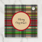 Elfie w/round Plaid pattern backgroundデザイン フェイバータグ (裏面)