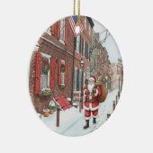 Elfreth's Alley in Philly at Christmas  セラミックオーナメント (右)