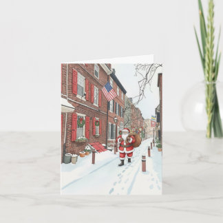 Elfreth's Alley in Philly Christmas Card  シーズンカード