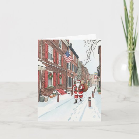 Elfreth's Alley in Philly Christmas Card  シーズンカード (正面)