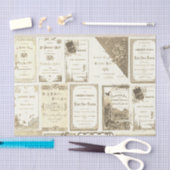 Elginイリノイの1880年代のセピア色クラブ招待状のパーティー 薄葉紙 (クラフト)