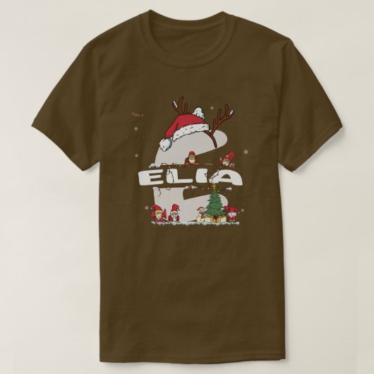 Elia Christmasw Elia Name for funny Xmas  Tシャツ (デザイン正面)