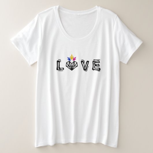EliaLight LoveロゴTシャツ プラスサイズTシャツ (デザイン正面)