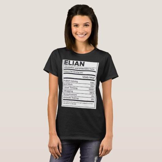 Elian Nutrition Information Problem Solving懸命W Tシャツ (正面フル)