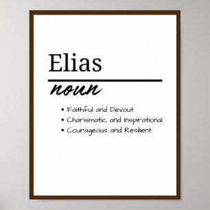 Elias、Boy Personalized Name Definition ポスター