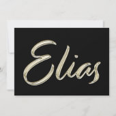 Elias Name white gold Handwriting Karte カード (正面)