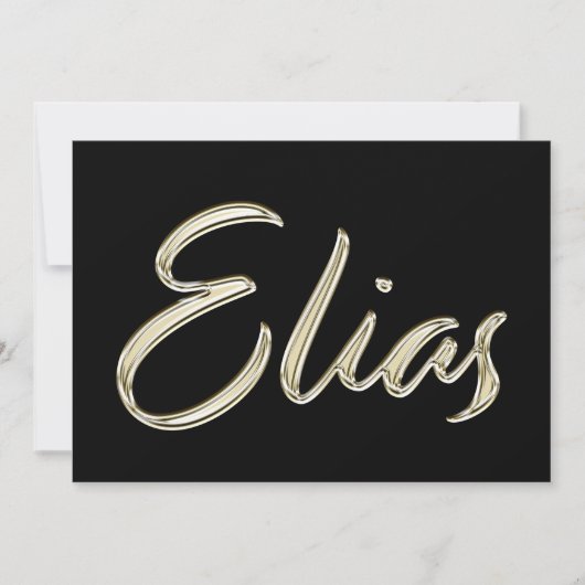 Elias Name white gold Handwriting Karte カード (正面)