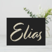 Elias Name white gold Handwriting Karte カード (スタンド正面)