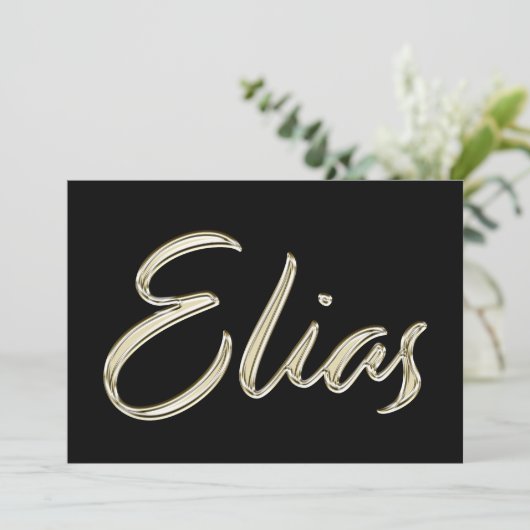 Elias Name white gold Handwriting Karte カード (スタンド正面)