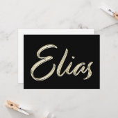 Elias Name white gold Handwriting Karte カード (正面/裏面インサイチュ)