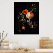 Elias van den Broeckによるバラを持つ静物詩 ポスター (キッチン)