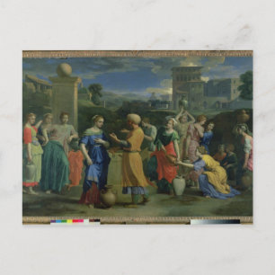Eliezer and Rebecca at the Well, 1648 (canvの油) ポストカード