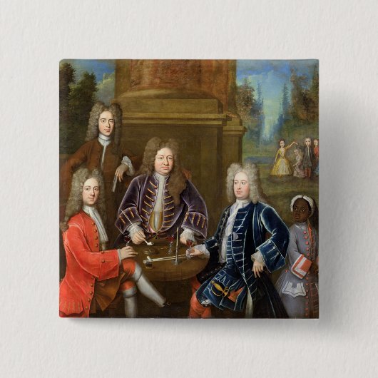 Elihuエール(1648-1721年) Devonshiの第2公爵 缶バッジ (正面)