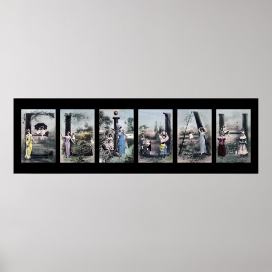 ELIJAHヴィンテージアルファベット文字名アート ポスター (正面)