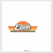 Elijah レトロサンセット 名前デザイン シール (シート)