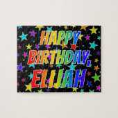 「ELIJAH」名、おもしろい「ハッピーバースデー」 ジグソーパズル (横)