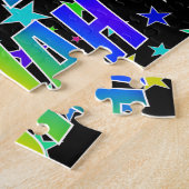 「ELIJAH」名、おもしろい「ハッピーバースデー」 ジグソーパズル (側面)