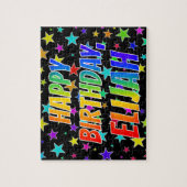 「ELIJAH」名、おもしろい「ハッピーバースデー」 ジグソーパズル (縦)