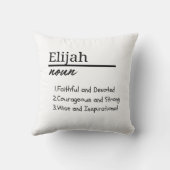 Elijah、男のパーソナライズされた子の定義 クッション (裏面)