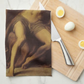 Elijah in Wilderness by Lord Frederic Leighton キッチンタオル (四つ折り)