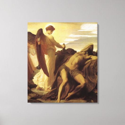 Elijah in Wilderness by Lord Frederic Leighton キャンバスプリント (正面)