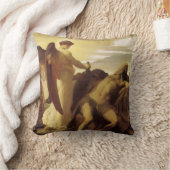 Elijah in Wilderness by Lord Frederic Leighton クッション (ブランケット)