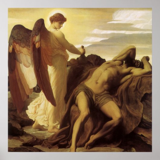 Elijah in Wilderness by Lord Frederic Leighton ポスター (正面)