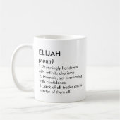 Elijah name, Editable name, Custom name コーヒーマグカップ (左)