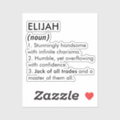 Elijah name, Editable name, Custom name シール (シート)