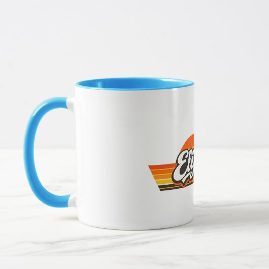 Elijah Retro Sunset Name Design マグカップ (左)