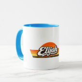 Elijah Retro Sunset Name Design マグカップ (正面左)
