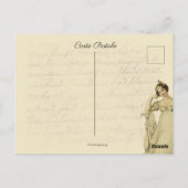 Elinor、Jane Austen、本インスパイア好きのクリーム ポストカード (裏面)