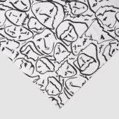 Elio's Shirtの顔を黒い輪郭で白に 薄葉紙 (詳細)