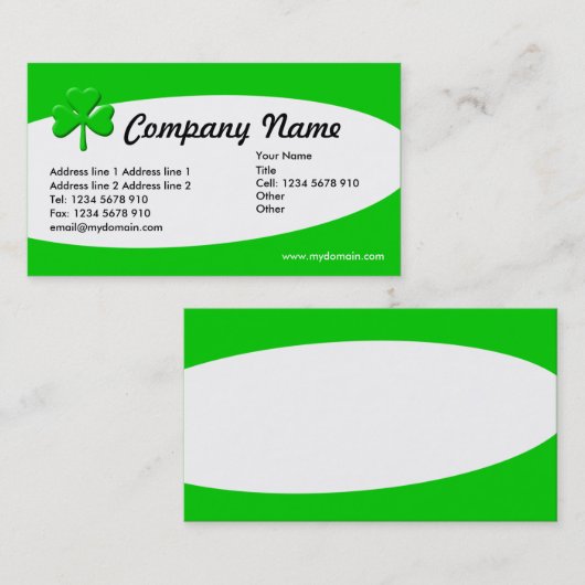 Eliptical -アイルランドのシャムロック 名刺 (正面/裏面)