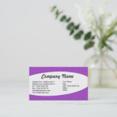 Eliptical – 紫のエンボステクスチャ 名刺 (スタンド正面)