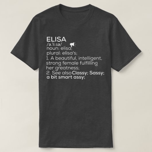 Elisa名Elisa定義Elisaメス名Elis Tシャツ (デザイン正面)