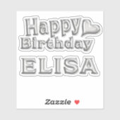 Elisa Happy Birthday silver Aufkleber Sticker シール (シート)