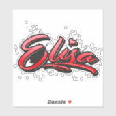 Elisa red Heart Graffiti Aufkleber Sticker シール (シート)