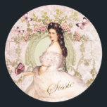 Elisabeth of Bavaria, Empress of Austria Sissi ラウンドシール<br><div class="desc">Elisabeth of Bavaria,  Empress of Austria Sissi, stickers.
エリザベート、エリーザベト、プリンセスシシーのピンクのシール。</div>