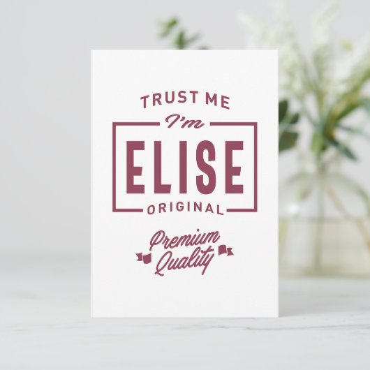 Elise名パーソナライズされた誕生日 出欠カード (スタンド正面)