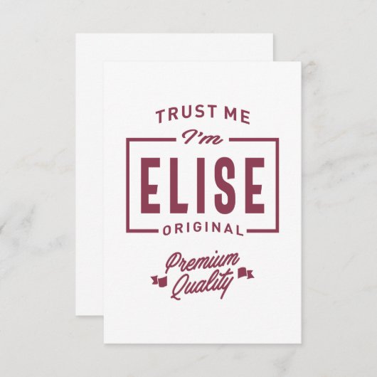 Elise名パーソナライズされた誕生日 出欠カード (正面/裏面)