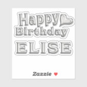 Elise Happy Birthday silver Aufkleber Sticker シール (シート)