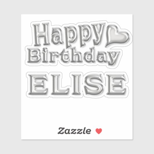 Elise Happy Birthday silver Aufkleber Sticker シール (シート)