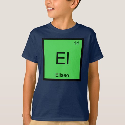 Eliseo名前化学元素周期表 Tシャツ (正面)