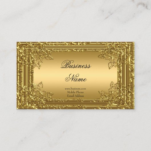 Eliteエレガント金ゴールドオン金ゴールドフローラプロファイルカード2 名刺 (正面)