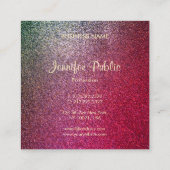 Eliteグリッターテンプレート手書きスクリモダンプト スクエア名刺 (裏面)