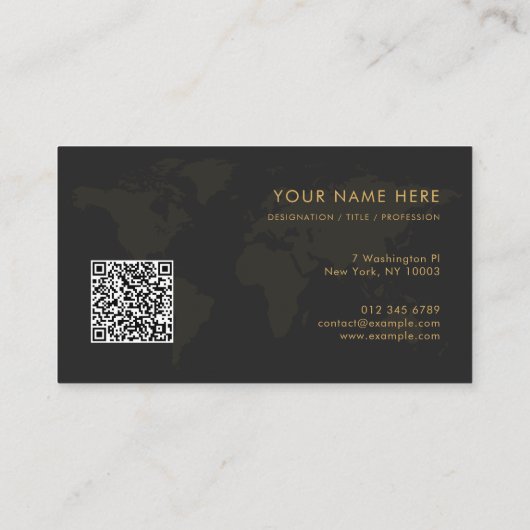 Elite Black Gold Corporate Identity Business Card 名刺 (裏面)