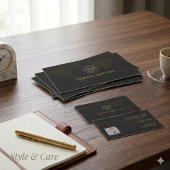 Elite Black Gold Corporate Identity Business Card 名刺
