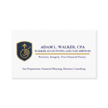 Elite Navy & Gold CPA Tax Preparer Business Card